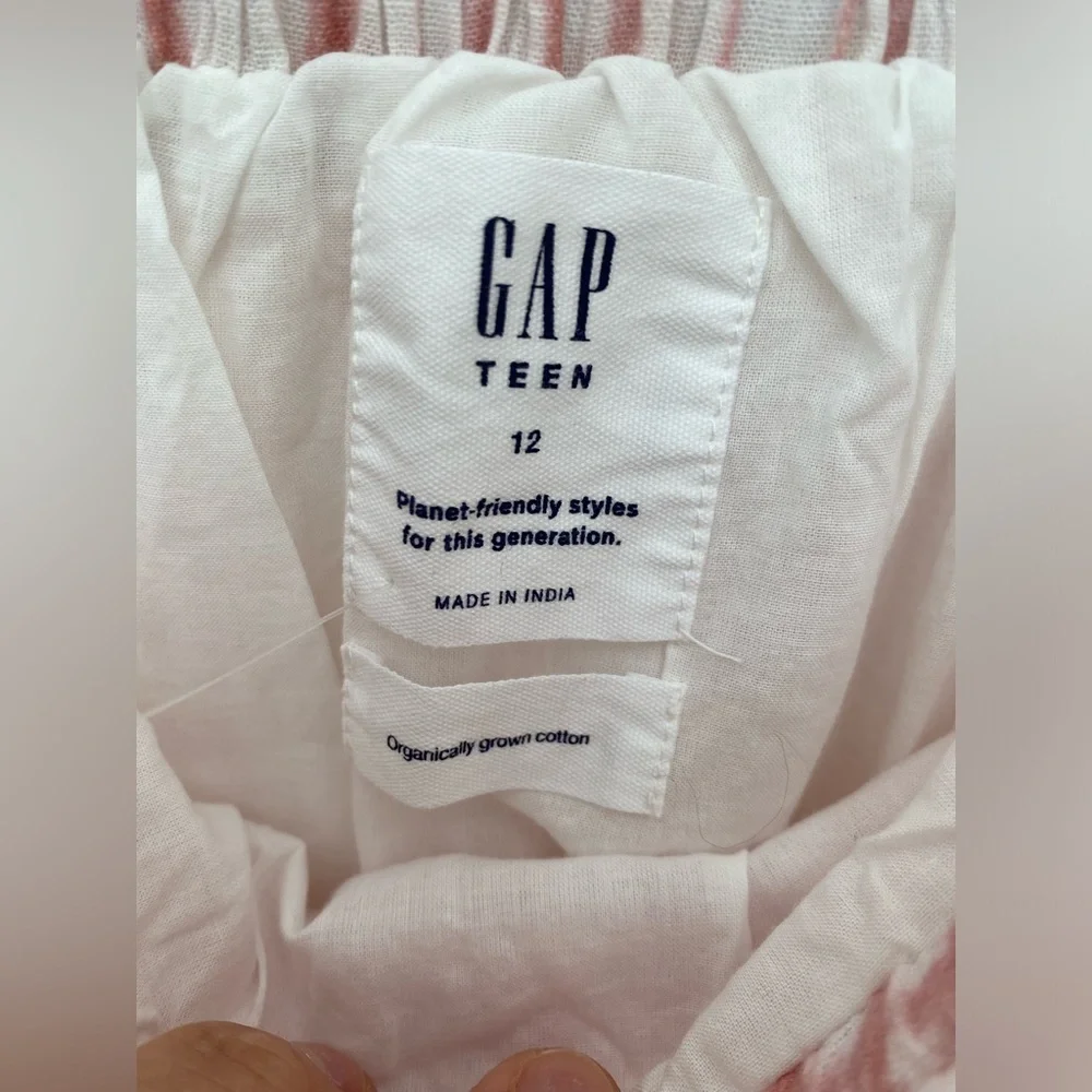 Gap Kids Tiered Mini Skirt rose pink & off-white size 12  NWT